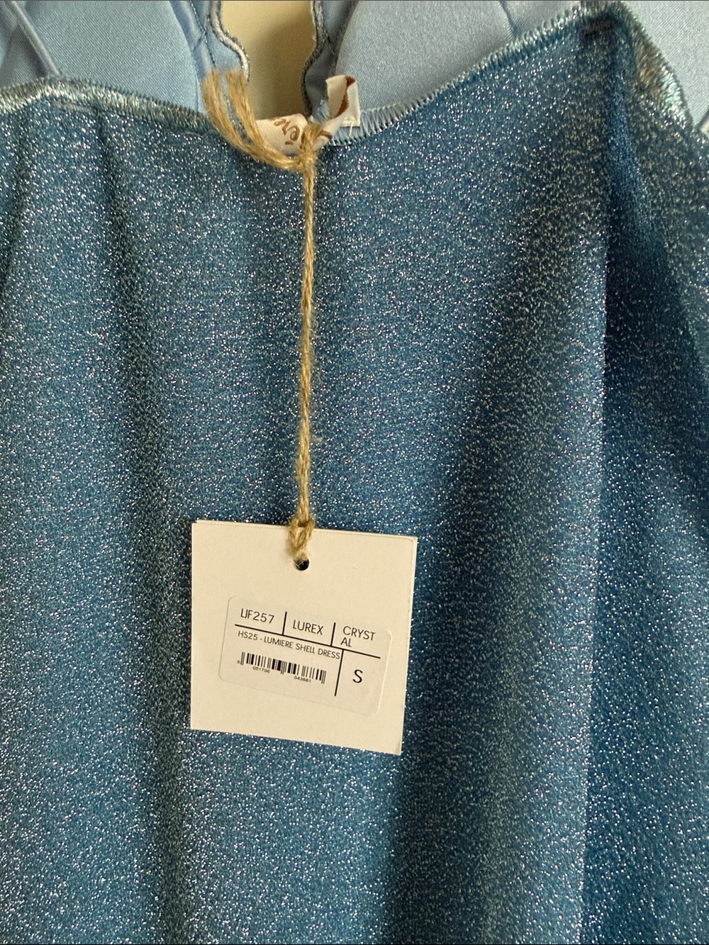 Oseree Blue Sparkle Mini Dress with Light Blue Cups - Picture 3 of 5